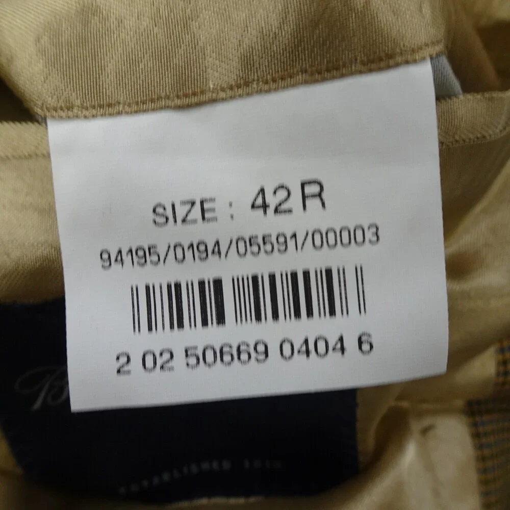 Brooks Brother Sports Jacket Mens 42R Brown Wool Coat Blazer Plaid